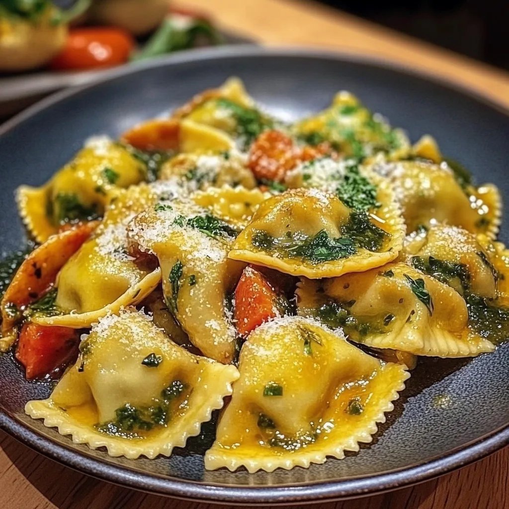 Bunte Ravioli-Gemüse-Pfanne