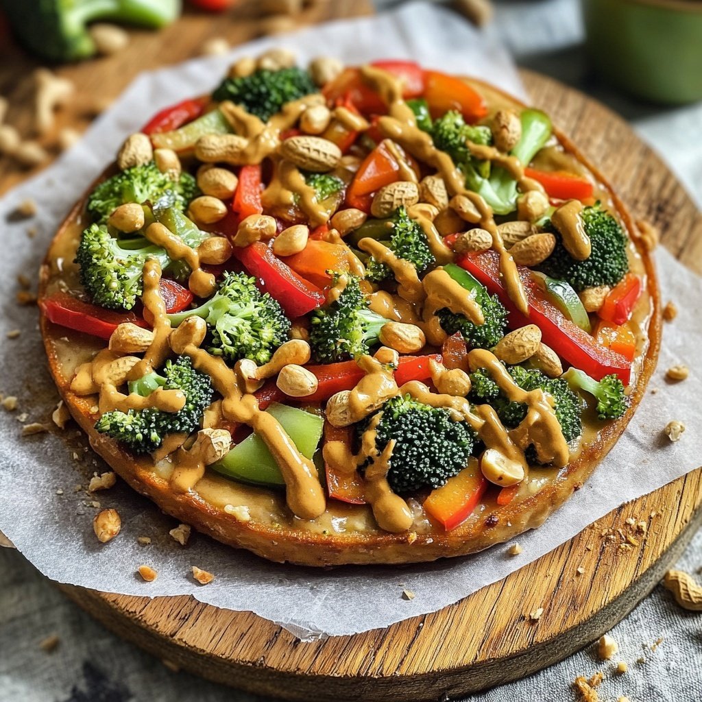 Gemüsepfanne mit Erdnusssauce