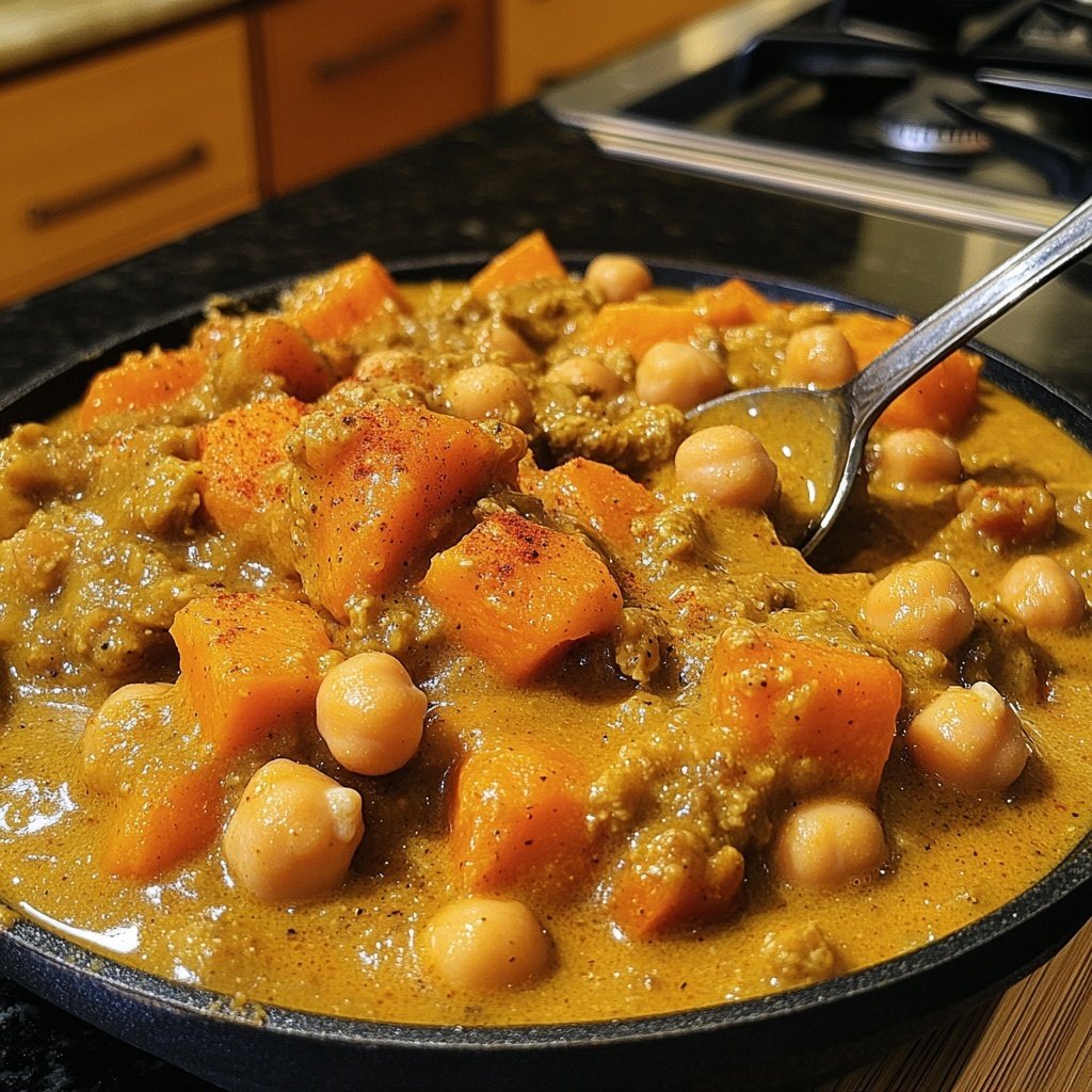 Curry mit Kürbis und Kichererbsen