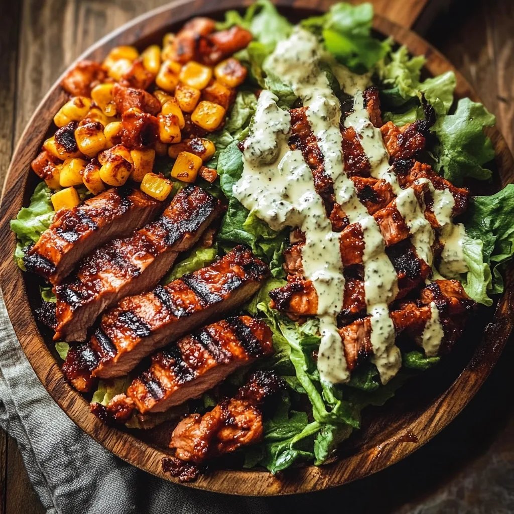 Köstlicher BBQ Hähnchen Salat