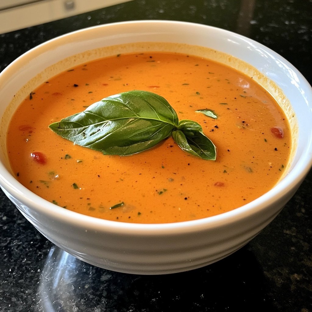 Tomatensuppe mit Basilikum