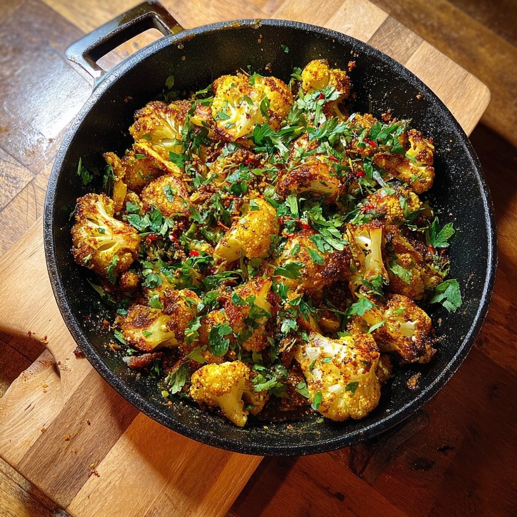 Blumenkohl Pfanne Mit Curry Gewürz