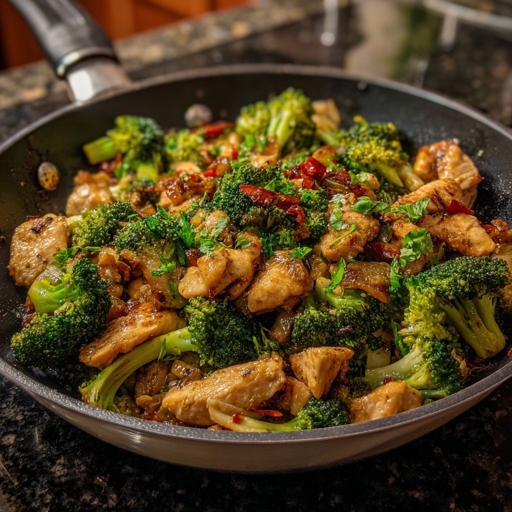 Brokkoli Pfanne Mit Hähnchen