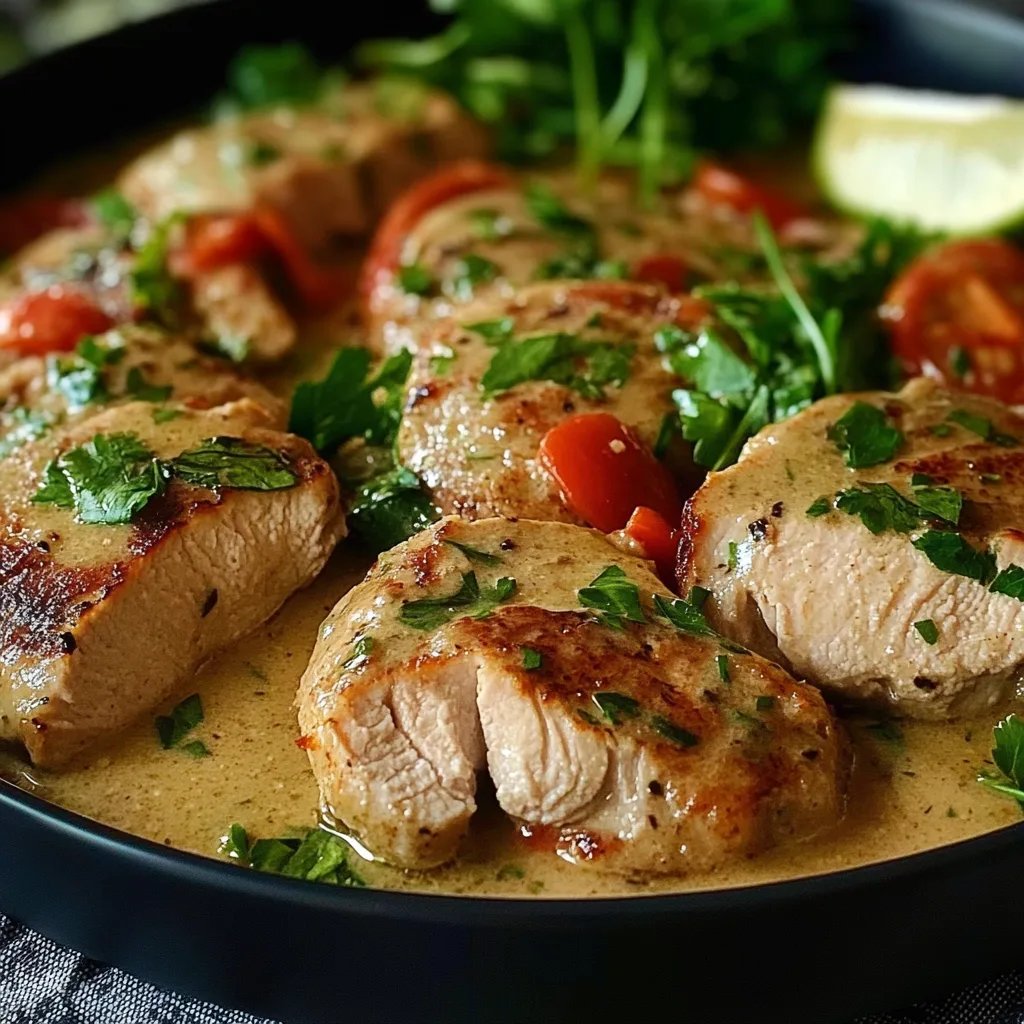 Schnitzelstreifen in Senfsahnesoße