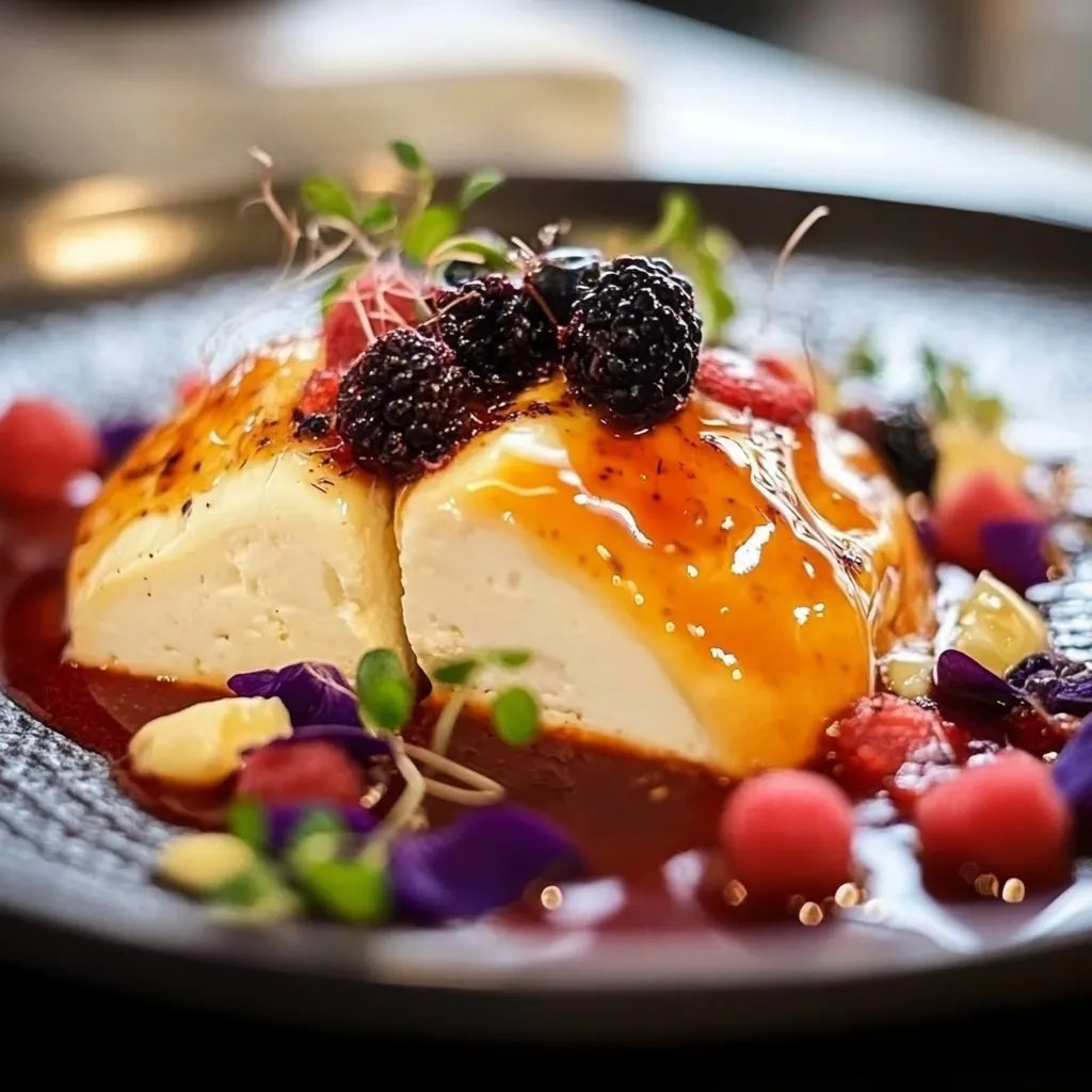 Joghurtbombe mit Beerensauce