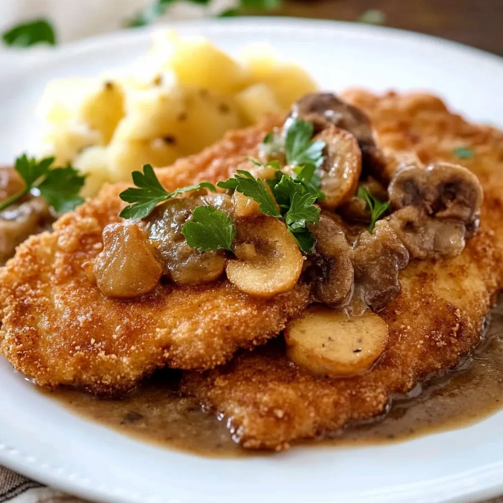 Jägerschnitzel (Schnitzel mit Pilzsoße)
